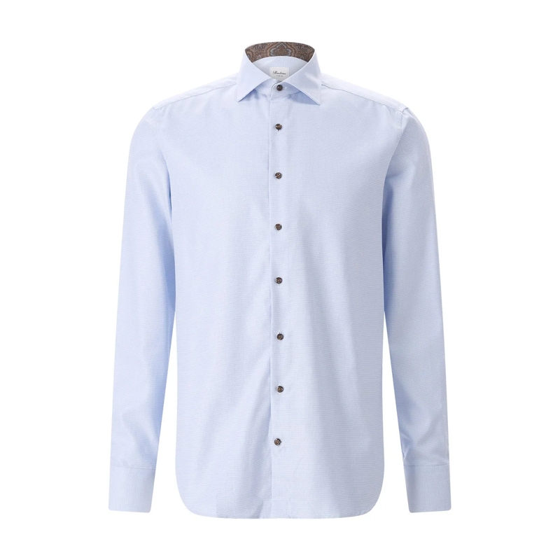 STENSTRÖMS Chemise Slim-Fit Hemd aus Baumwolle blau