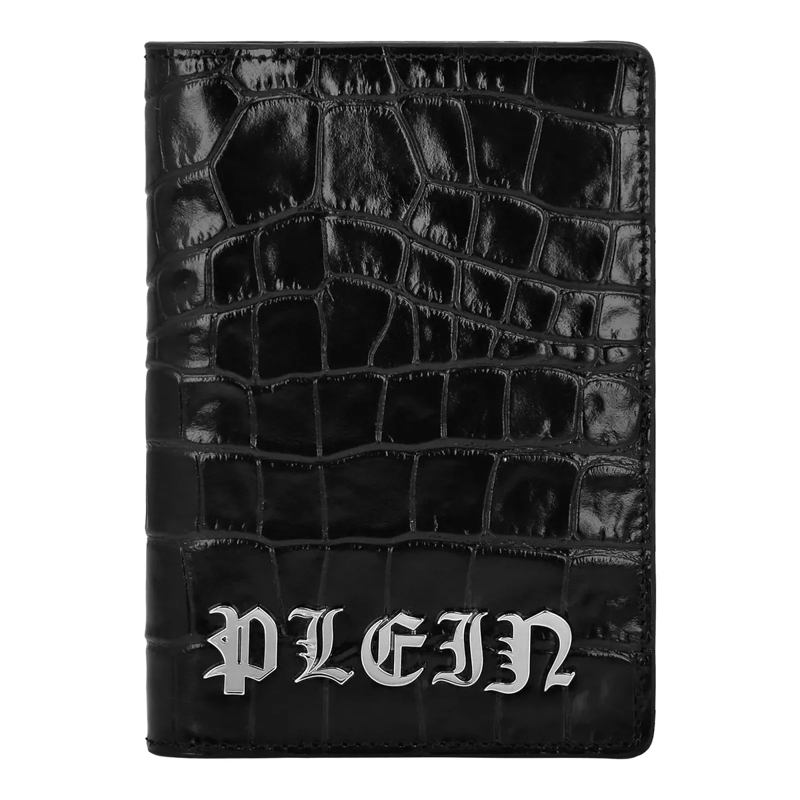 Philipp Plein Geldbörse Dokumentenhalter Gothic Plein Crocco Print schwarz