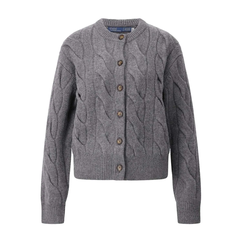 Polo Ralph Lauren Strickjacke Strickjacke aus Woll-Kaschmir-Mix Grau