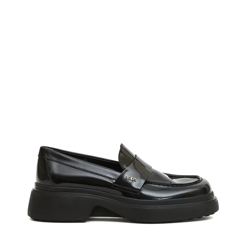 Tod's Ballerines Black Brushed Moccasin Black