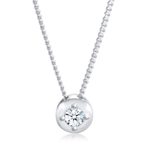 Elli Halskette Diamant Solitär (0.11 ct.) Klassik 925 S silber 