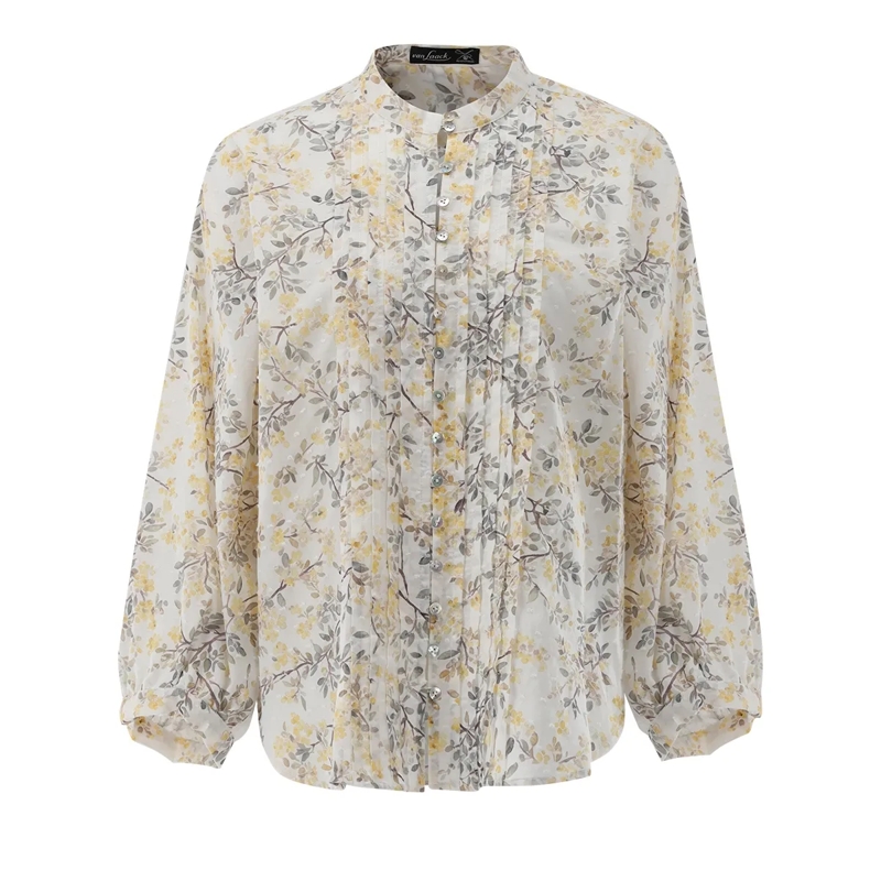 VAN LAACK Bluse Bluse Modern Fit Druck braun