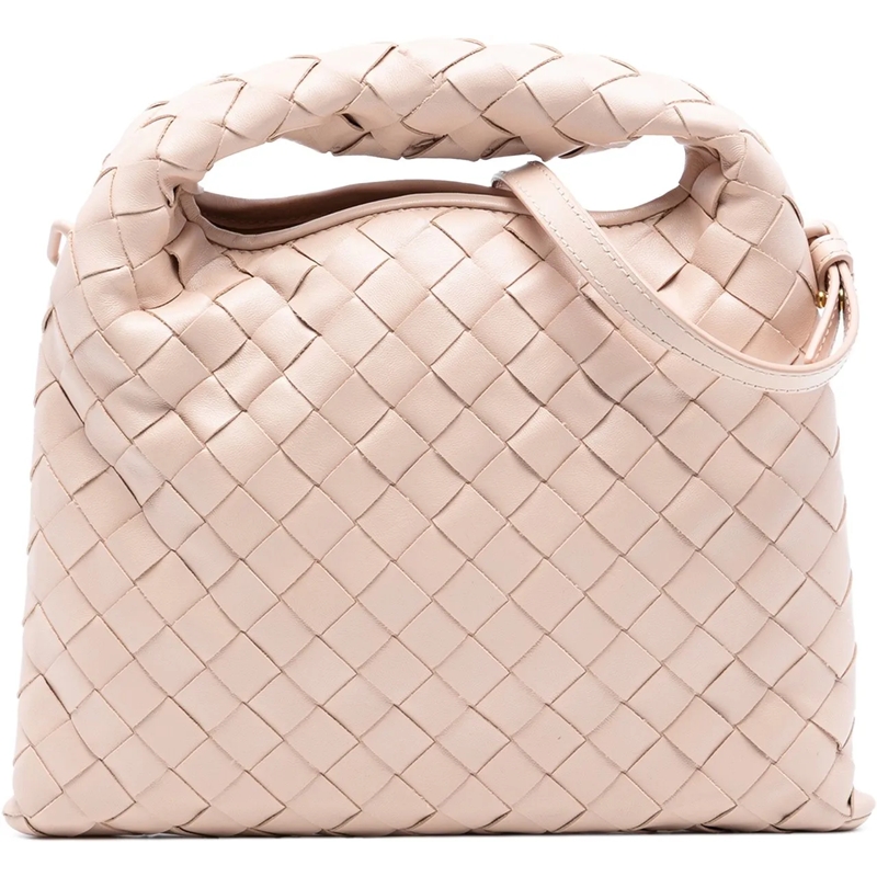 Bottega Veneta Schultertasche Mini Calfskin Intrecciato Hop Satchel rose
