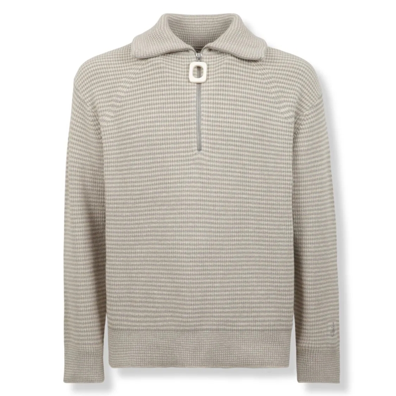 J.W.Anderson Pullover Half-Zip Collared Sweater Grey