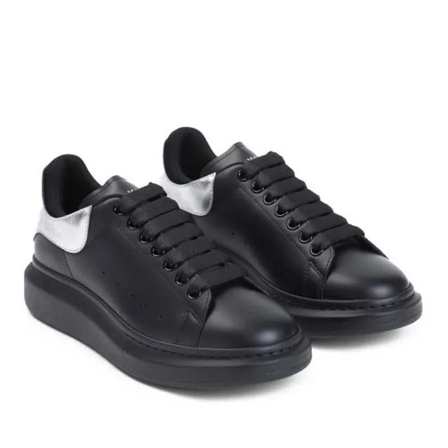 Alexander McQueen Black Calf Leather Sneakers Black låg sneaker