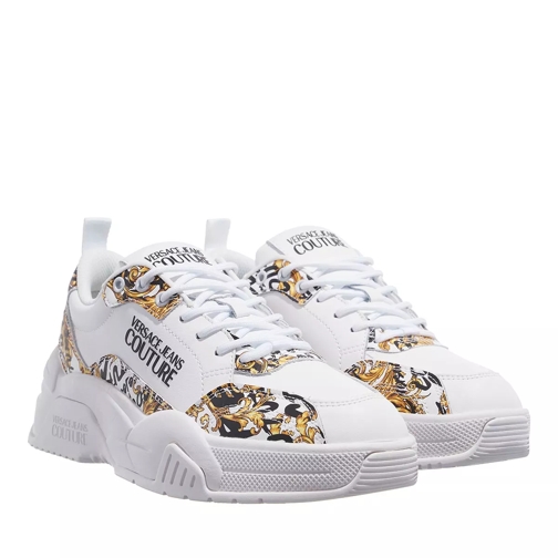 Versace Jeans Couture Shoes White + Gold låg sneaker