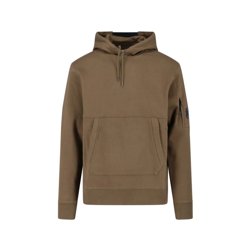 CP Company  Logo Hoodie – Green Brown