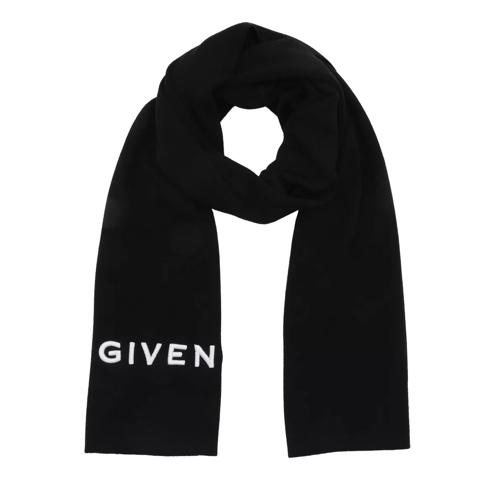 Givenchy Logo Scarf Black/White Wool Scarf