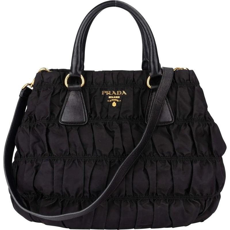 Prada Schultertasche Prada Quilted Nylon City Handbag schwarz