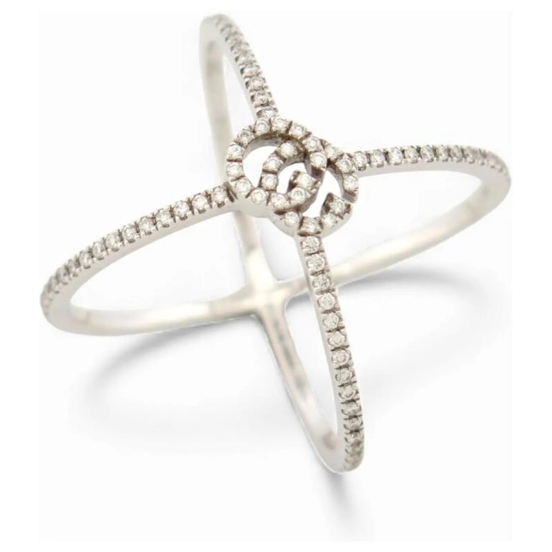 Gucci Ring NEUER GUCCI GG RUNNING RING 7MM AUS 18K WEISSGOLD  silber