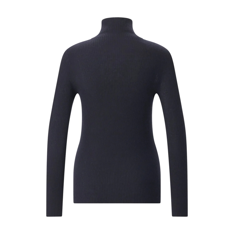 Fabiana Filippi Rollkragenpullover Rollkragenpullover mit Seide & Kaschmir dunkelblau(Image 3)