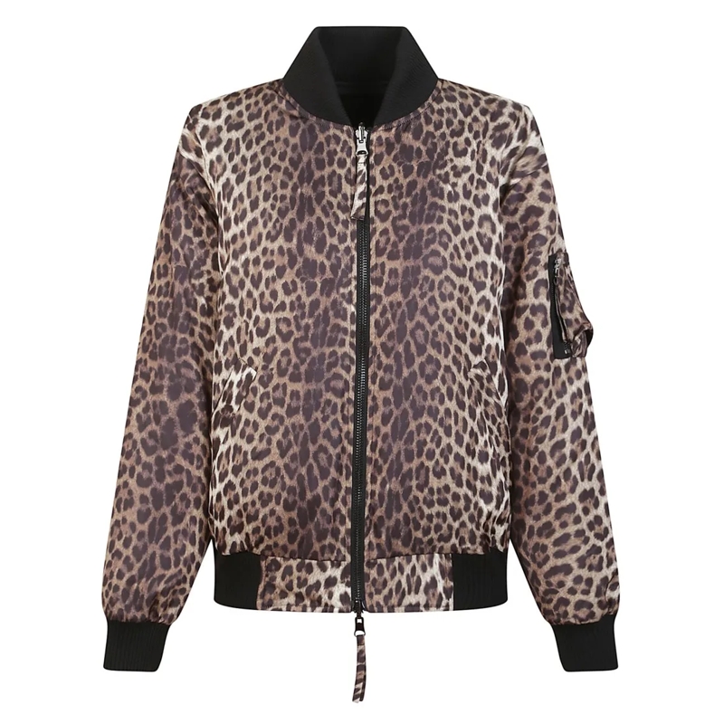 P.A.R.O.S.H. Blouson aviateur Reversible Leopard Print Bomber Jacket With Iconic Brown