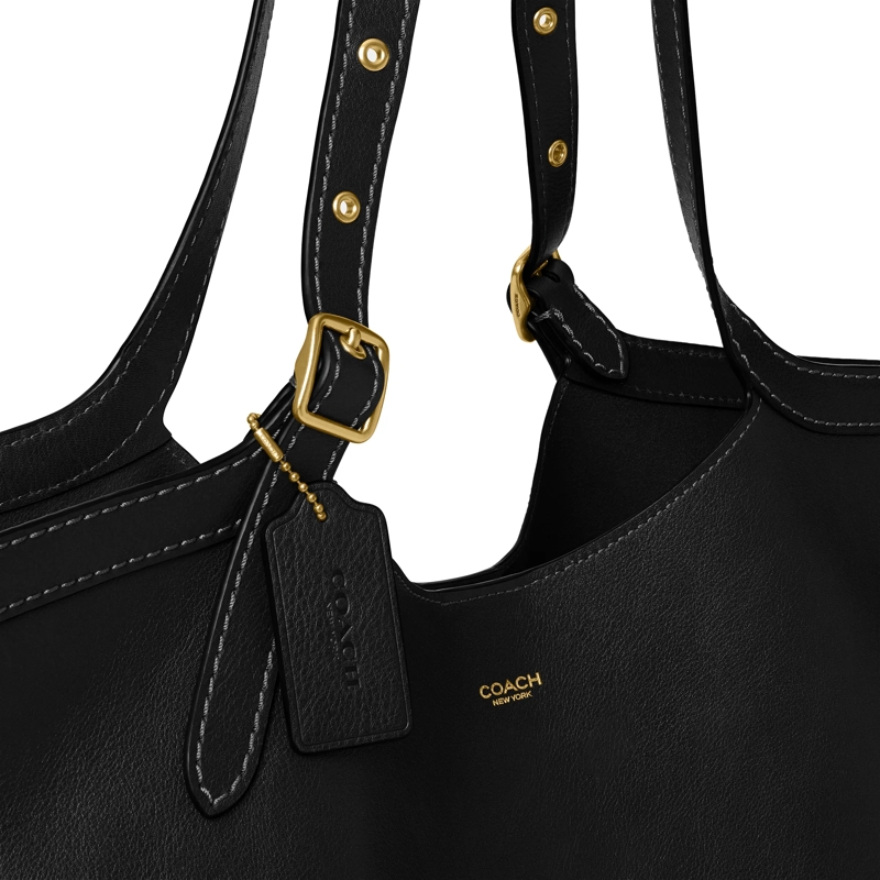 Coach Shopper Natural Grain Leather Gramercy Tote Black(Image 6)