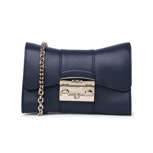 Furla Metropolis Remix' Mini Bag In Blue Calf Leather Blue Mini Tas