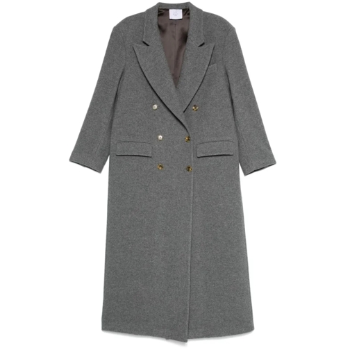 Le Sully Studio Übergangsmäntel Longline Double-Breasted Brigitte Coat Grey