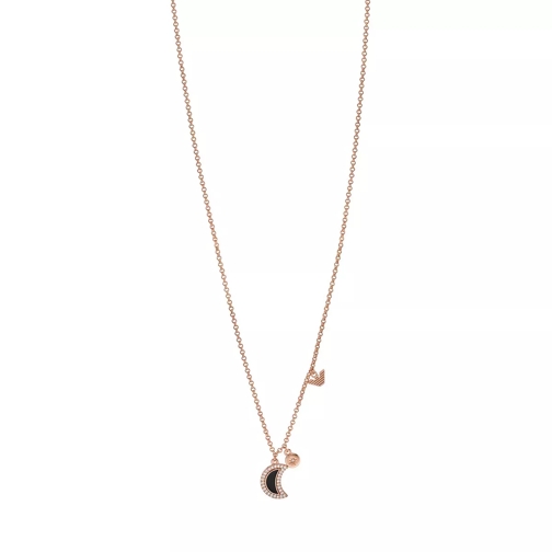 Emporio Armani Blue Lacquer Pendant Necklace Rose Gold Kurze Halskette