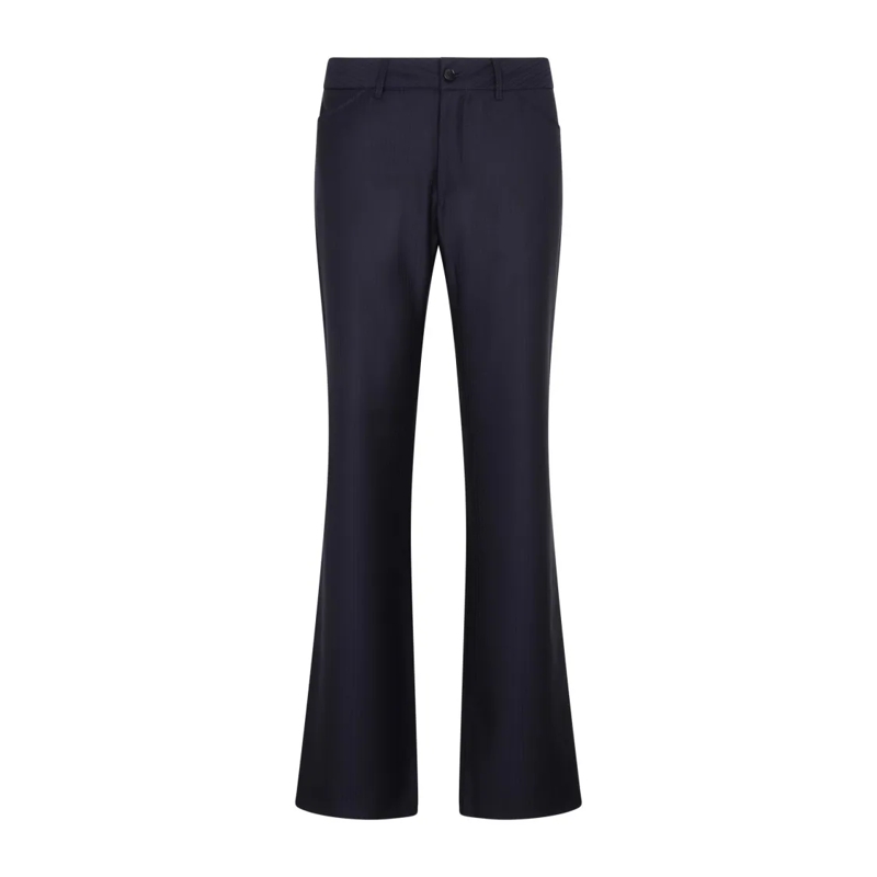 Etro Pantalon de costume Blue Wool Bootcut Trousers Blue