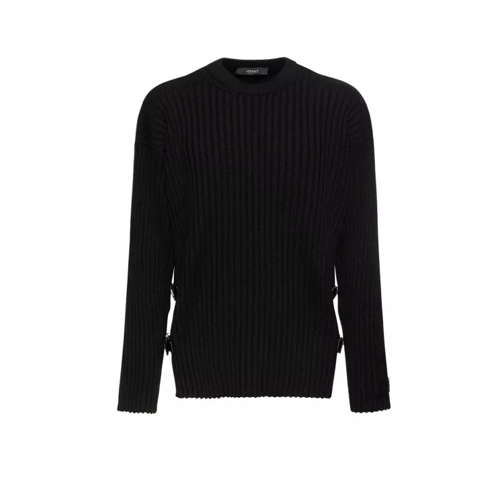 Versace Ribbed Wool Sweater Black 