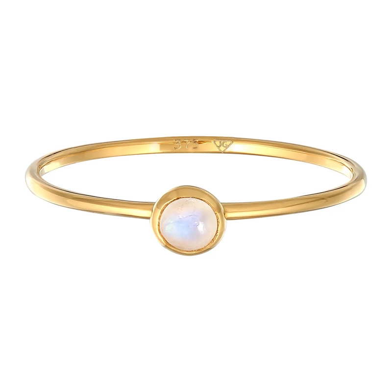 Elli Solitärring Ring Solitär Mondstein Edelstein 375 Gelbgold gold(Image 2)