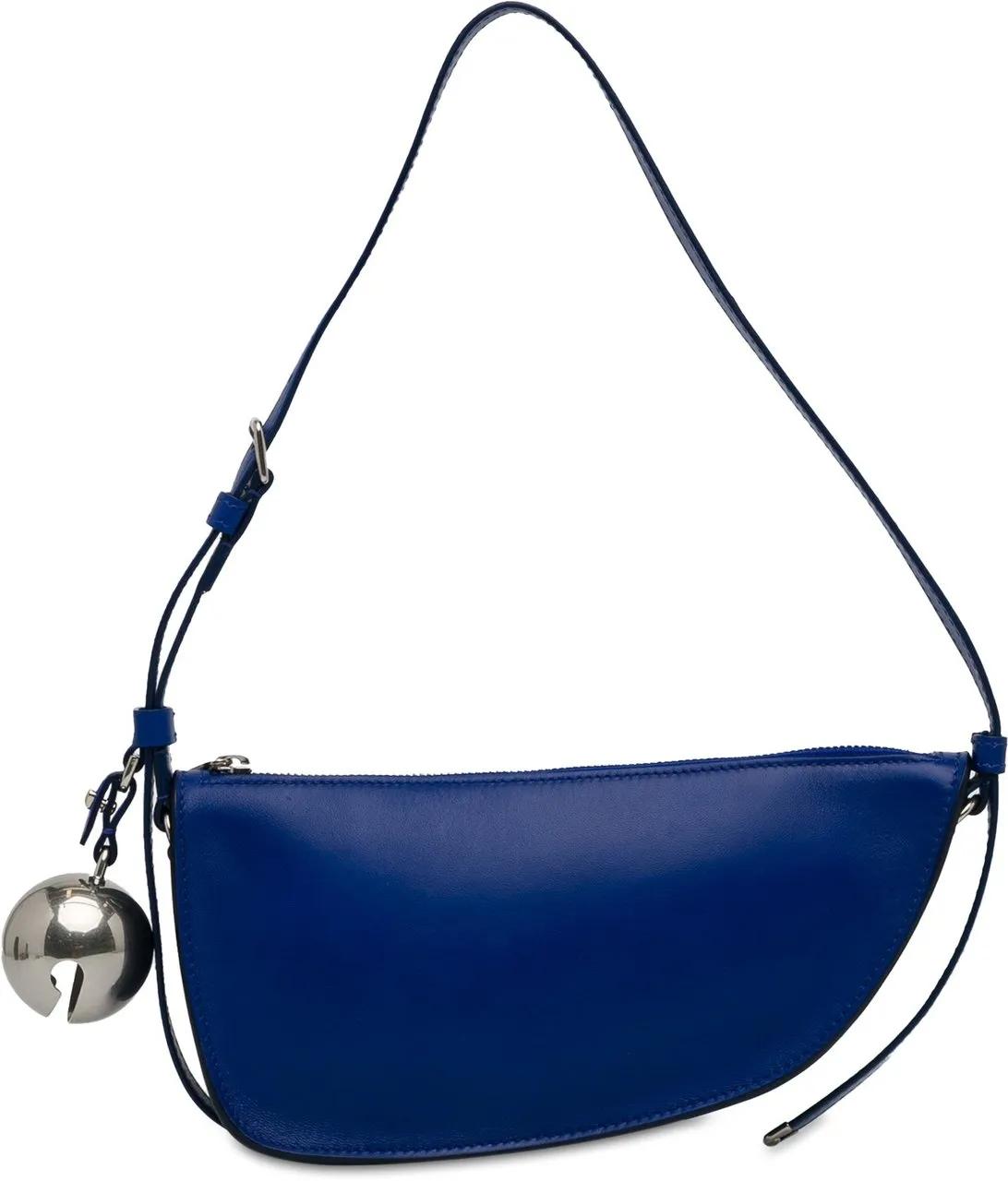 Burberry Shoppers Mini Lambskin Shield Shoulder Bag in blauw