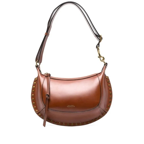 Isabel Marant Oskan Moon' Brown Shoulder Bag With Studs Detailin Brown Schoudertas