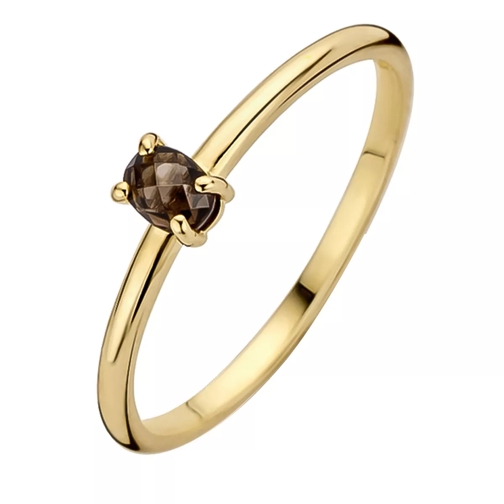 Blush Ring 1204YSQ - Gold (14k) with Smokey Quartz Yellow Gold Solitaire Ring
