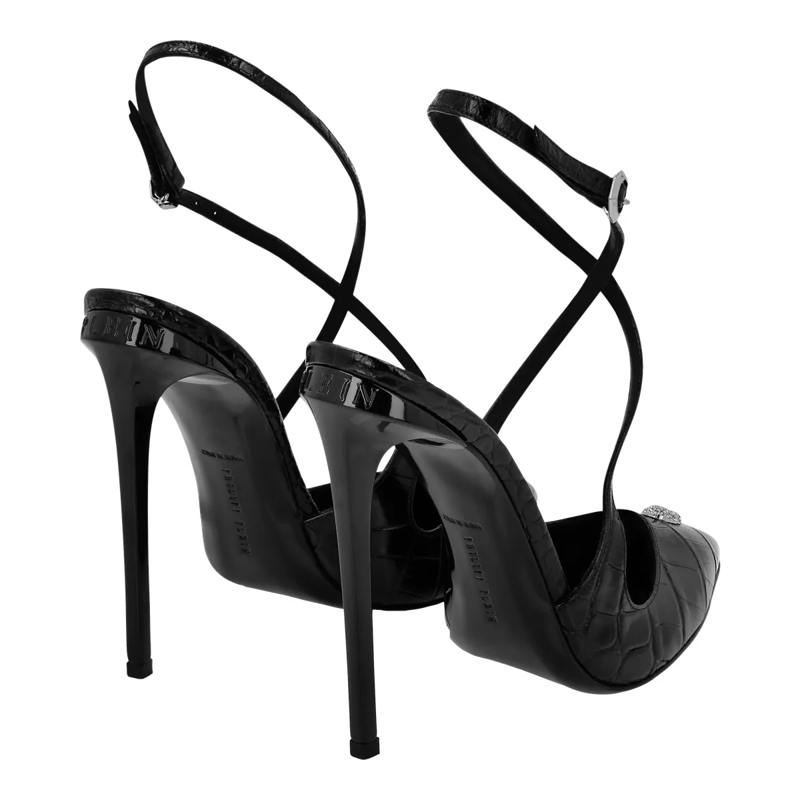 Philipp Plein Pumps Dekolleté Hi-Heels Crocco Geprägt schwarz(Image 2)