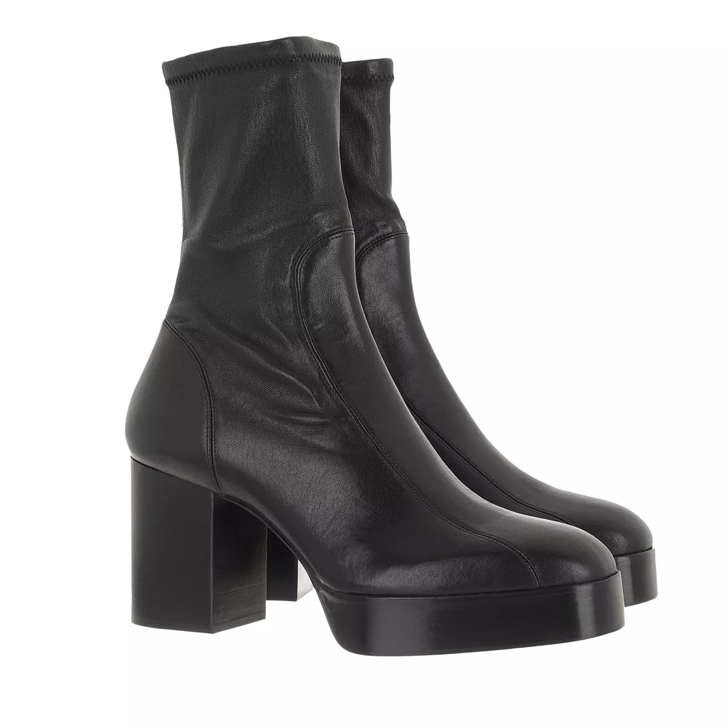 Leather black boot heels best sale