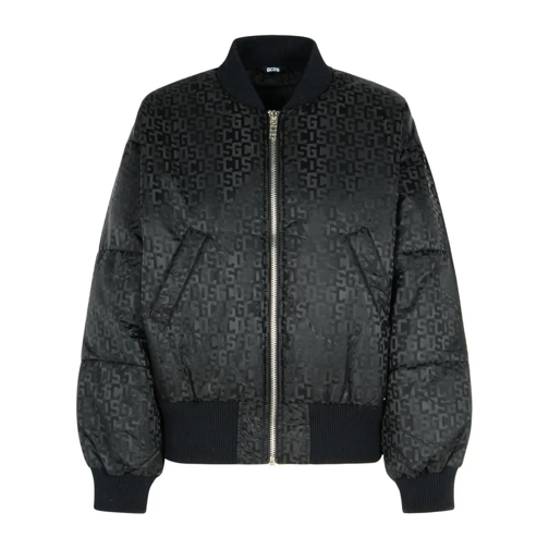 Gcds Vestes de bombardier Black Nylon Bomber Jacket Black