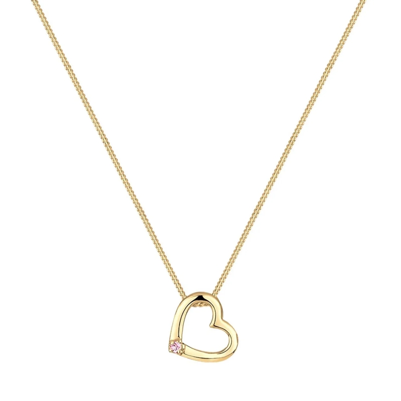 Elli Mittellange Halskette Halskette Herz 925 Sterling Silber, mit Kristallen gold(Image 3)