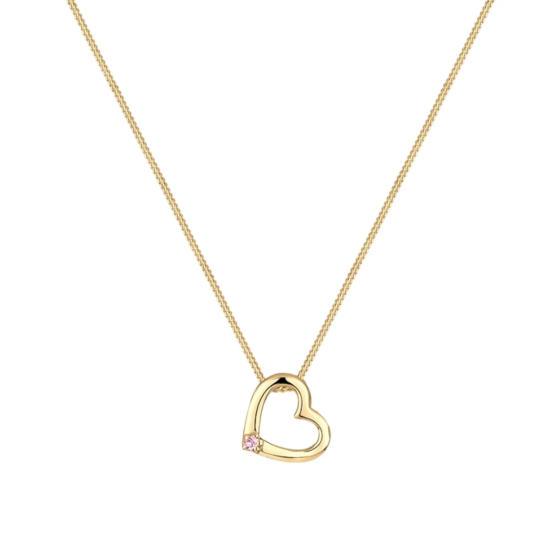 Elli Mittellange Halskette Halskette Herz 925 Sterling Silber, mit Kristallen gold(Image 2)