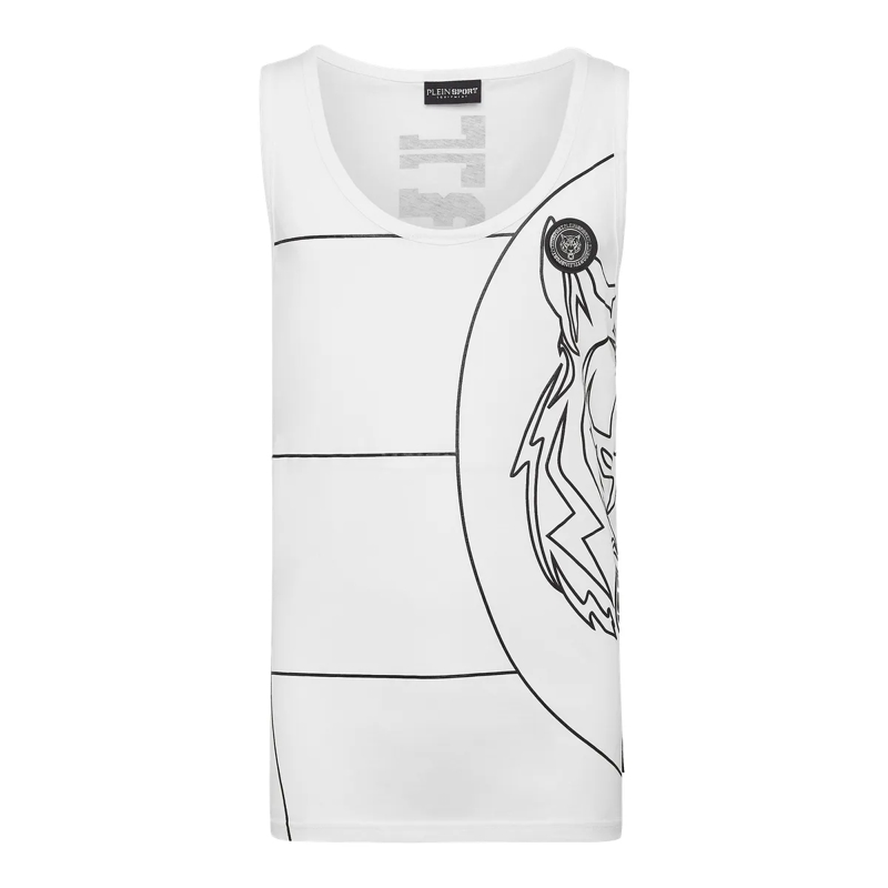 Plein Sport Top Tanktop Tiger weiss