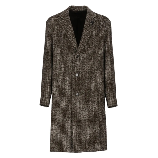 Lardini Wool Coat Brown Trench Coats