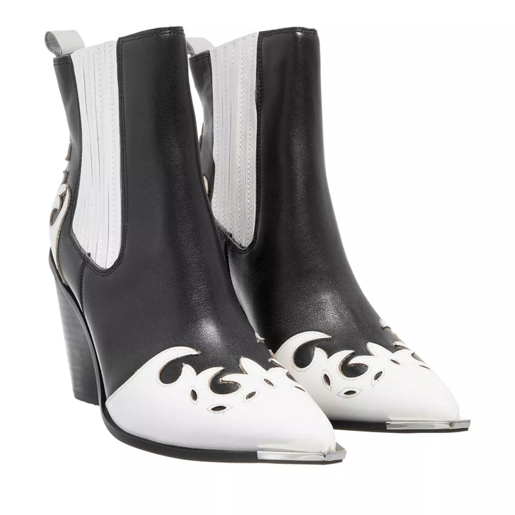 White and best sale black ankle boots