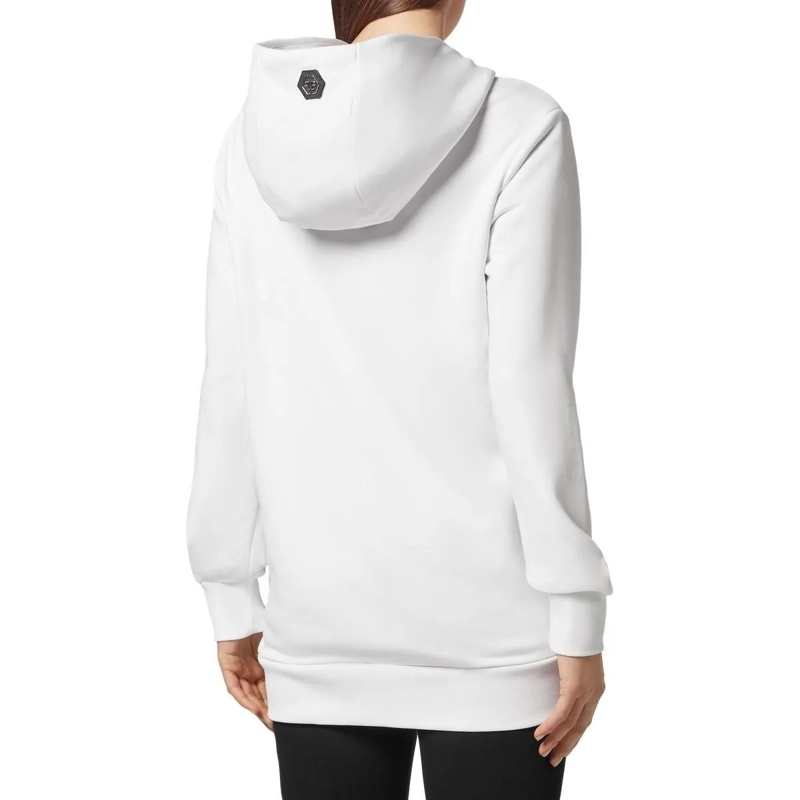 Philipp Plein Sweatshirt Hoodie Duck Mit Schmucksteinen weiss(Image 4)