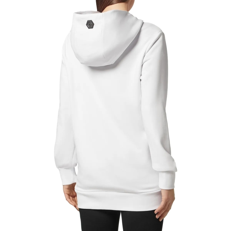Philipp Plein Top Hoodie Duck Mit Schmucksteinen weiss(Image 2)