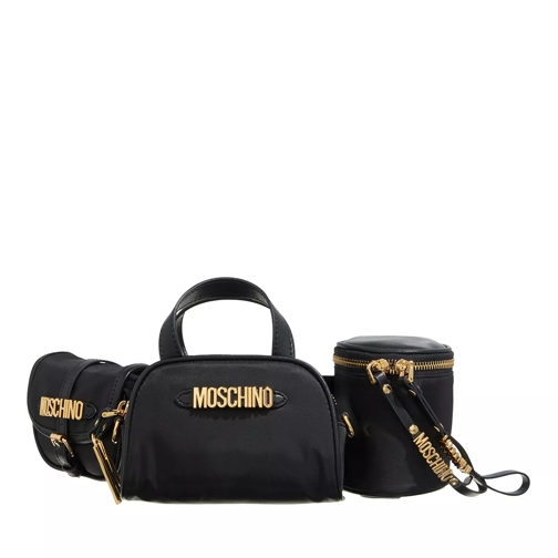 Moschino Multipockets Shoulder Bag Fantasy Print Black Crossbody Bag