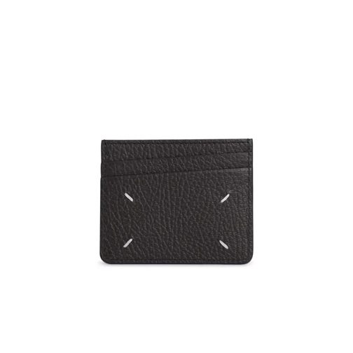 Maison Margiela Slim Brown Leather Card Holder Black Korthållare