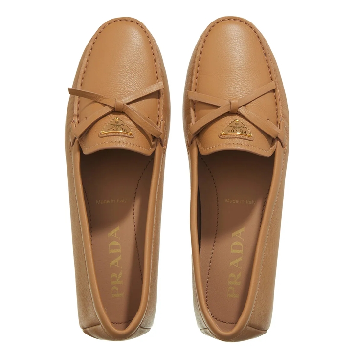 Prada Leather Loafers Natural Loafer