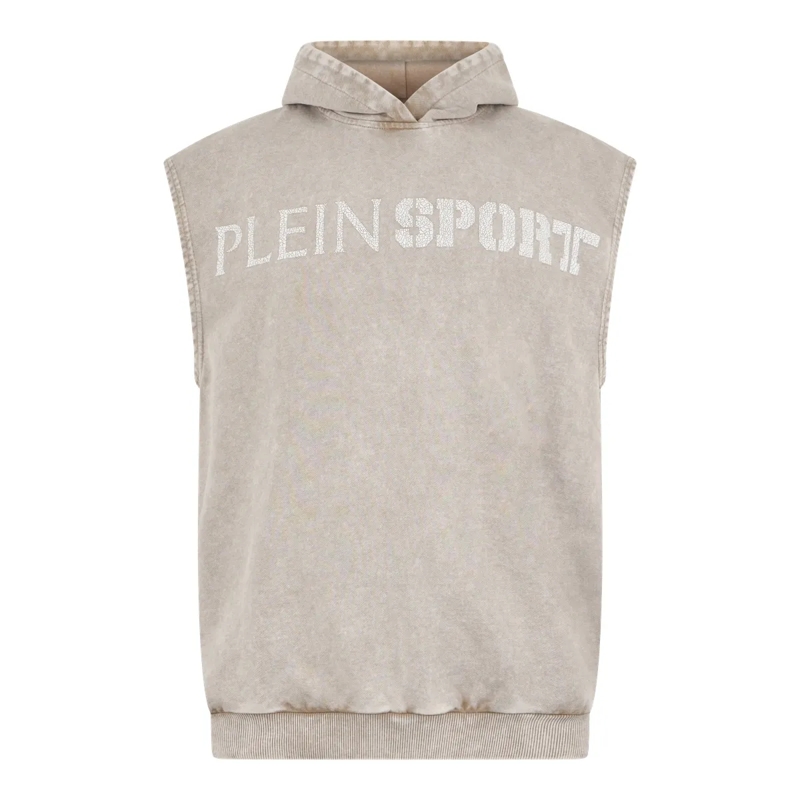 Plein Sport  Hoodie Vest Crackle Scratch beige