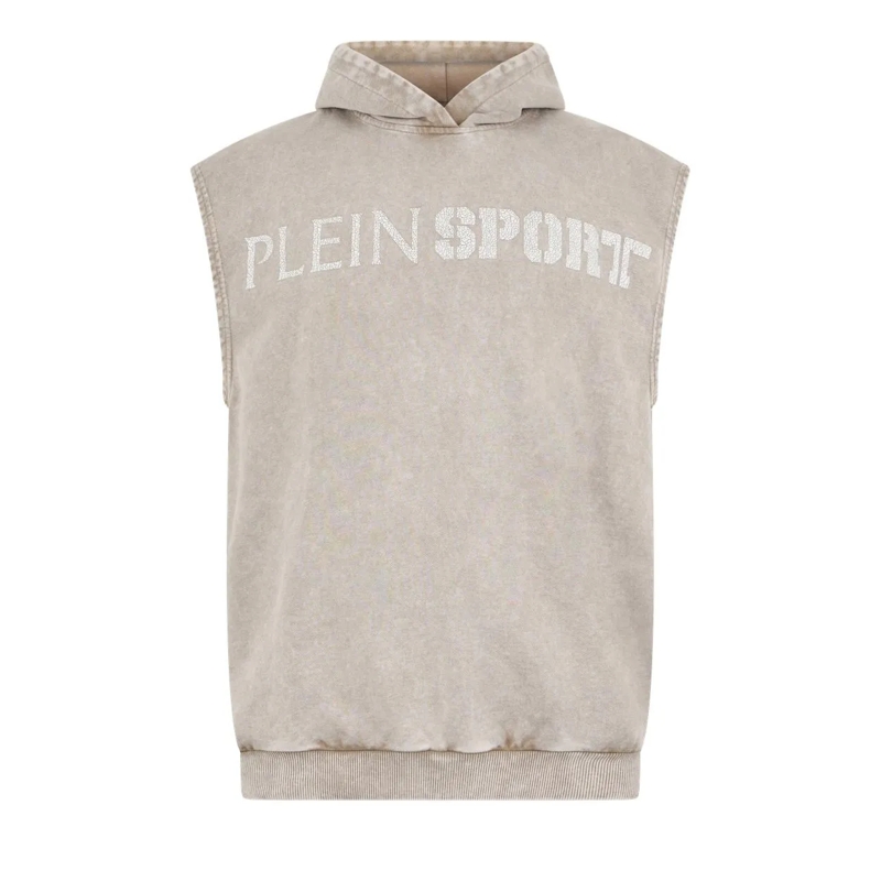 Plein Sport  Hoodie Vest Crackle Scratch beige