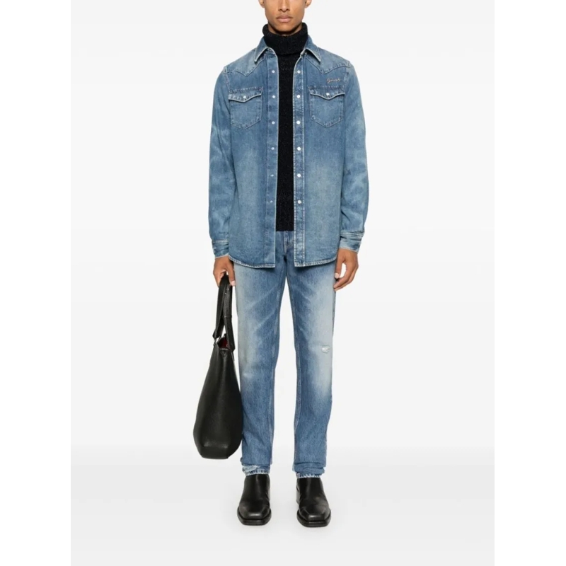 Givenchy Jeans Medium Blue Tapered Denim Trousers Blue