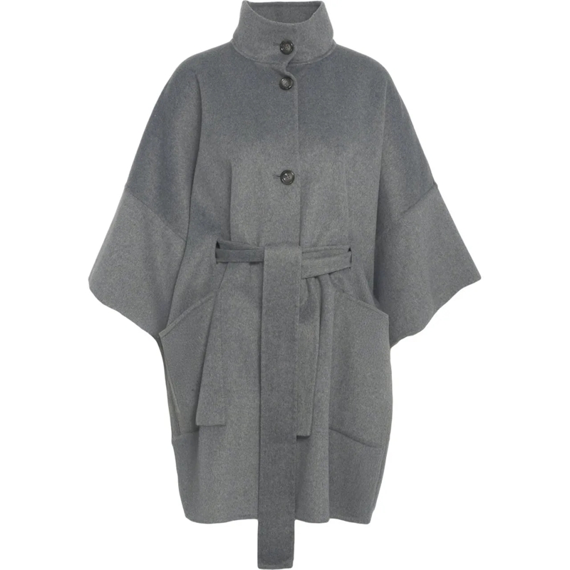 LIU JO Veste de transition Wool coat with waist belt grau