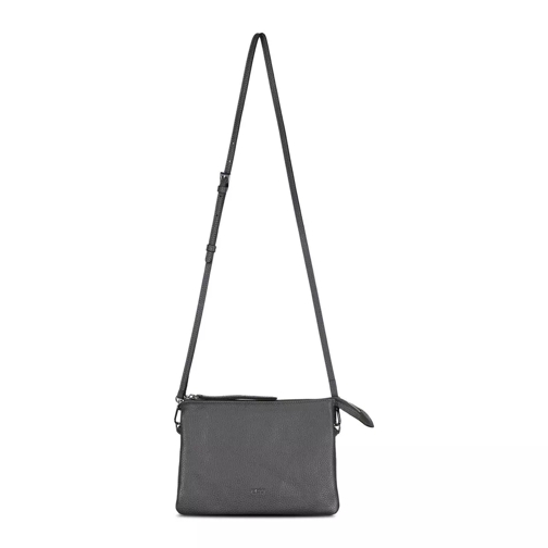 Abro Umhängetasche Threefold aus Leder Grau Crossbodytas