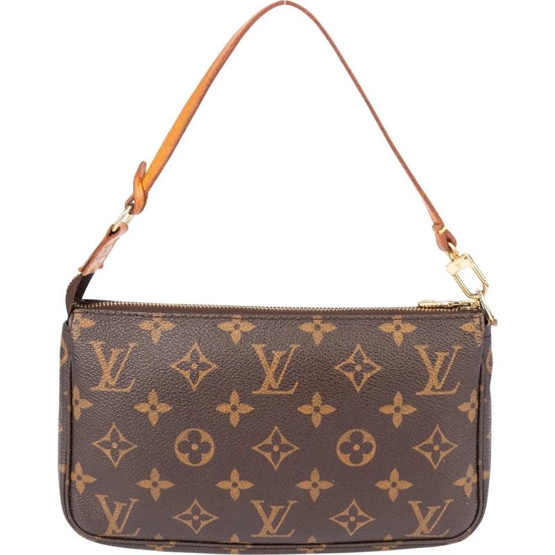 Louis Vuitton Schultertasche Louis Vuitton Canvas Monogram Pochette Accessoire  braun