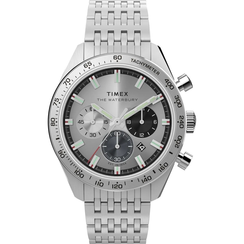 Timex Quarzuhr Quarz-Analoguhr Waterbury Traditional Chronograph silber