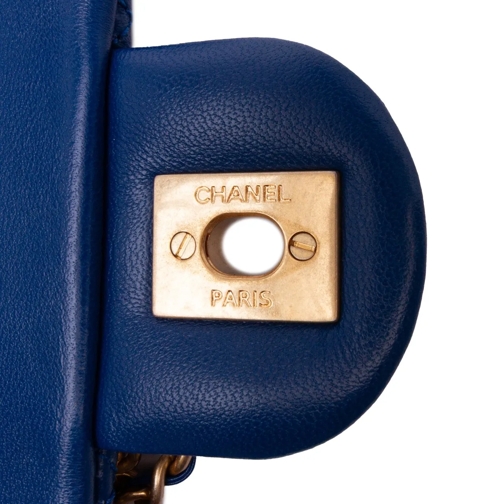 Chanel Sac à bandoulière 2020 Mini Square Classic Lambskin Pearl Crush Sing blau (Image 11)