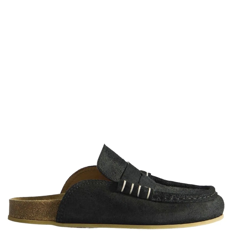 J.W.Anderson Mules Suede Mule Loafers With Tapered Silhouette Black