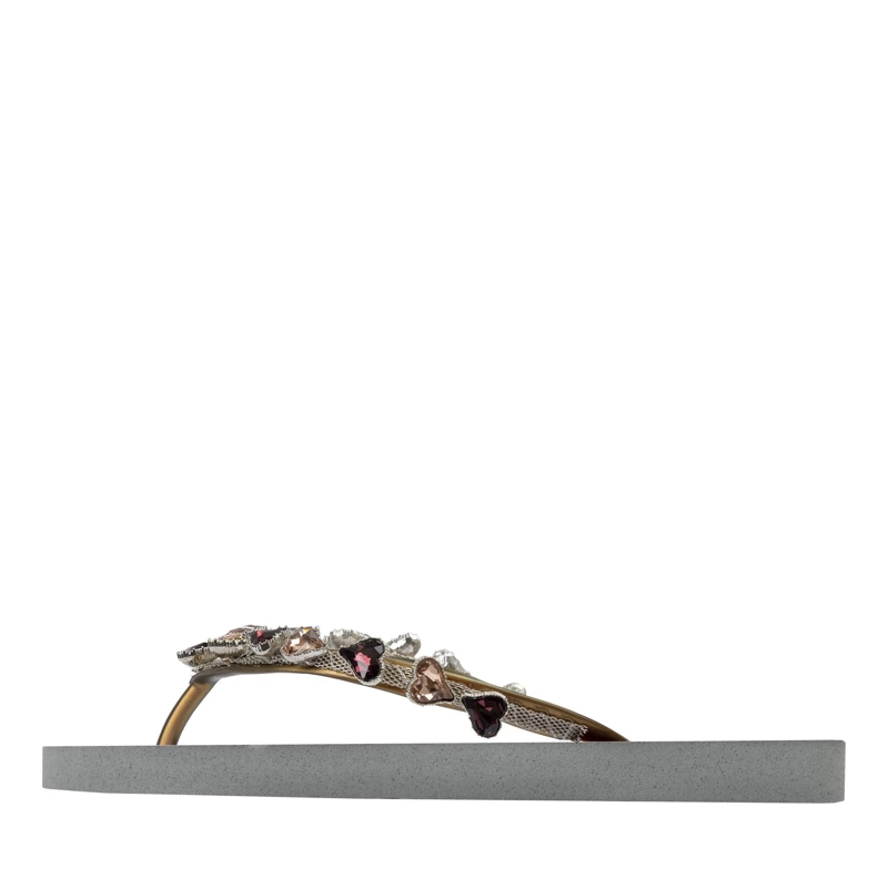 UZURII Flip Flops Zehentrenner Heart Bronze silber(Image 2)