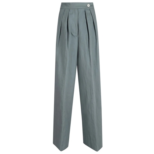 Dries Van Noten  Pamplona Wool Gabardine Trousers With Wide Leg And Blue